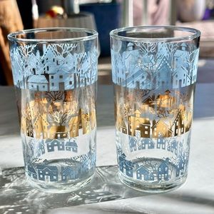 Set of two vintage federal juice glasses